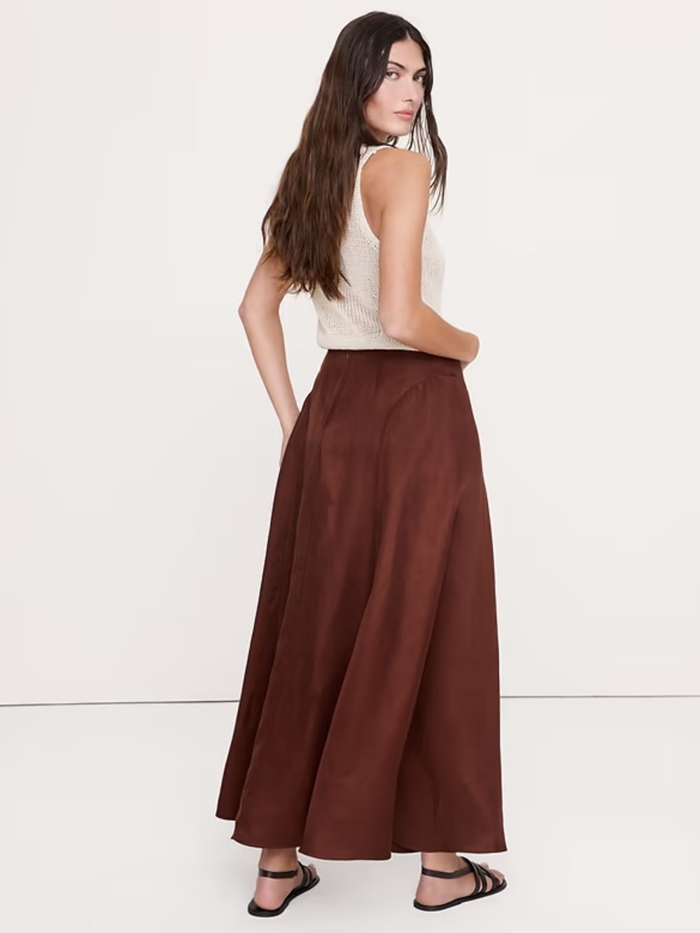 BANANA REPUBLIC VISCOSE-LINEN MAXI SKIRT - Picture 8 of 8